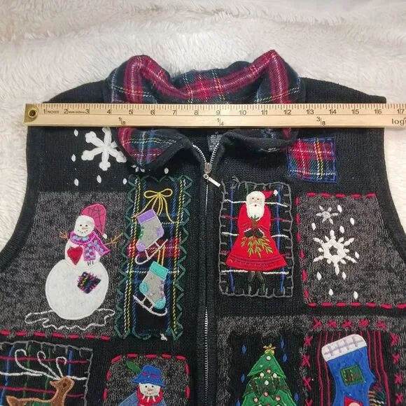 Design Studio Falalala Ugly Christmas Sweater Vest Winter Wonderland Woman's XL. - Picture 8 of 13